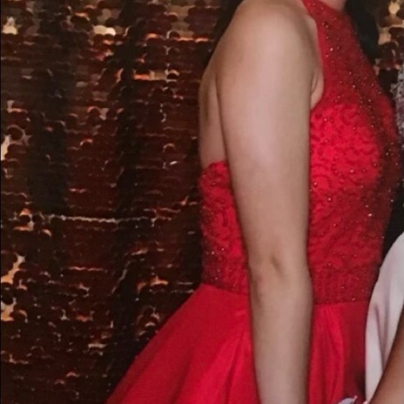Beautiful Sherri Hill Red Evening Gown-Full Length - Picture 4 of 15